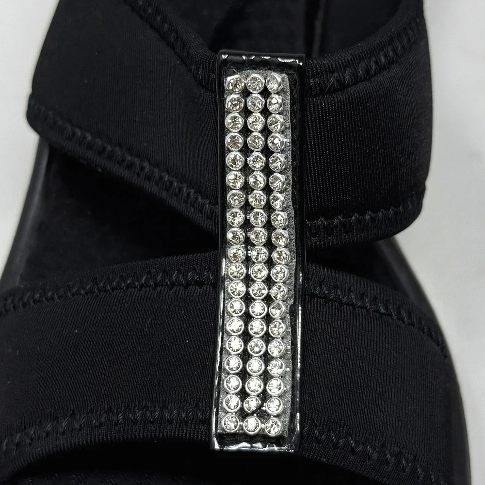 Skechers Cali Rumblers Risk Taker Black Jewel Wedge Sandals 7 Dressy Semi Formal - Picture 2 of 11